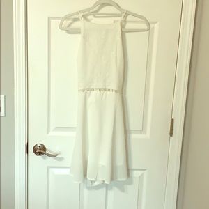 White backless skater dress